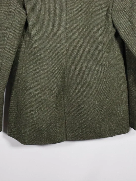 Banana Republic Tweed Blazer Size 4 Green Wool Classic Tailored Jacket - Picture 11 of 11